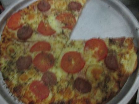 A blurry pizza